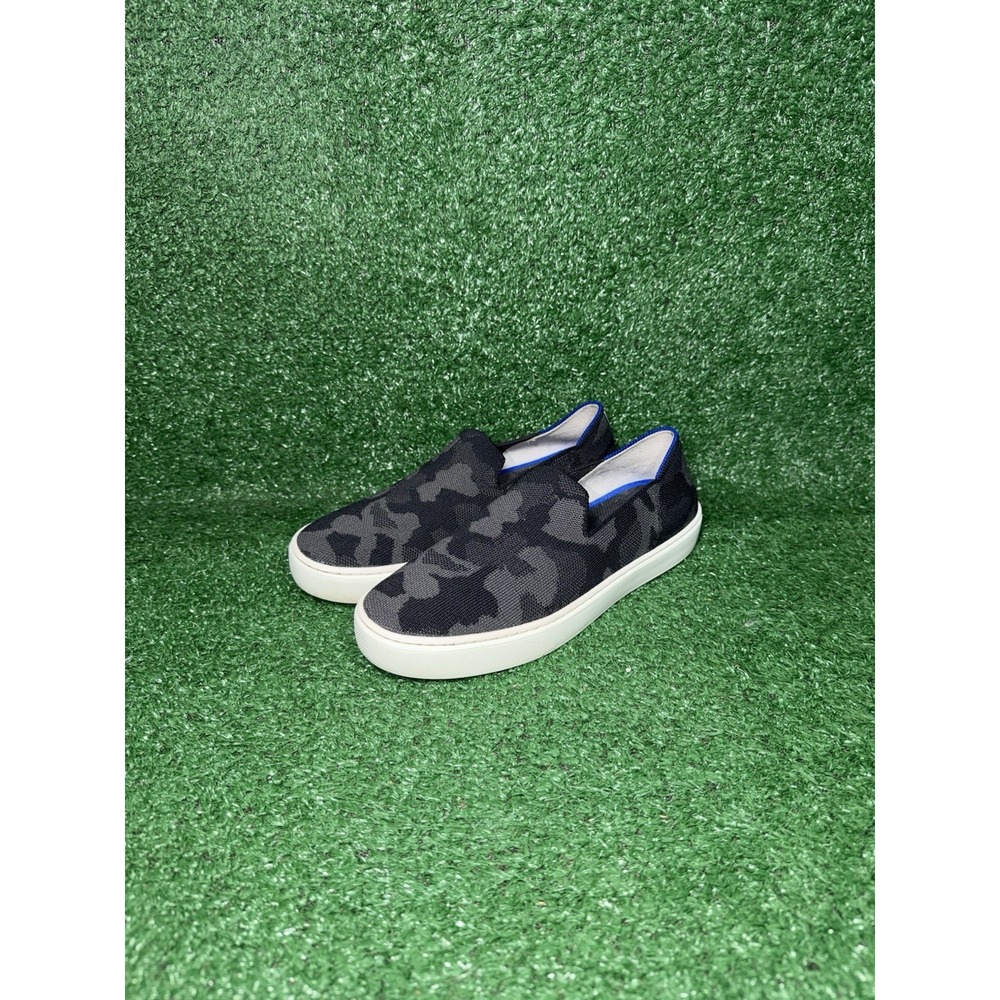 Rothy's The Original Slip On Women Size 7.5 Black Grey Camo Comfort Mesh Shoes - Picture 3 of 9